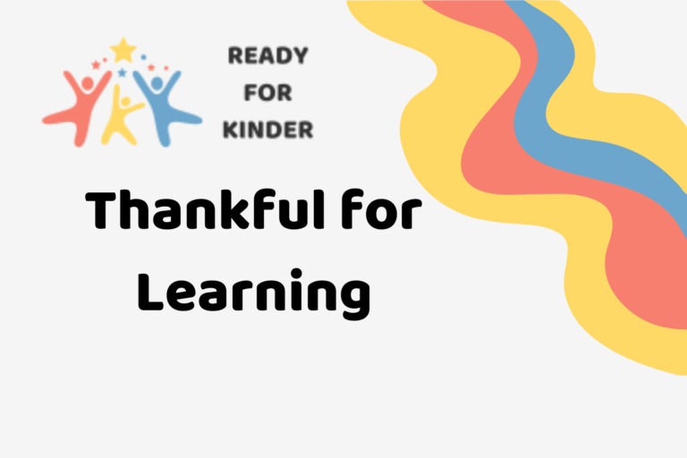 Ready for Kinder - Thankful for Learning with decorative elements