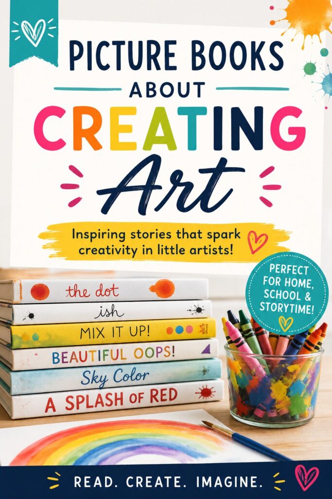 Picture Books about creating Art Pin for Pinterest with decorative elements
